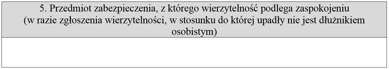 Przedmiot zabezpieczenia, z którego wierzytelność podlega zaspokojeniu